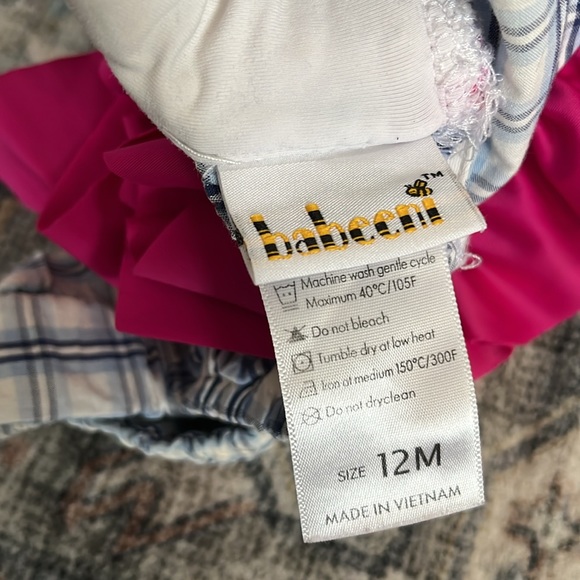 Babeeni 12month Baby Girl Smocked Whales & Anchors Swimsuit - Picture 2 of 3